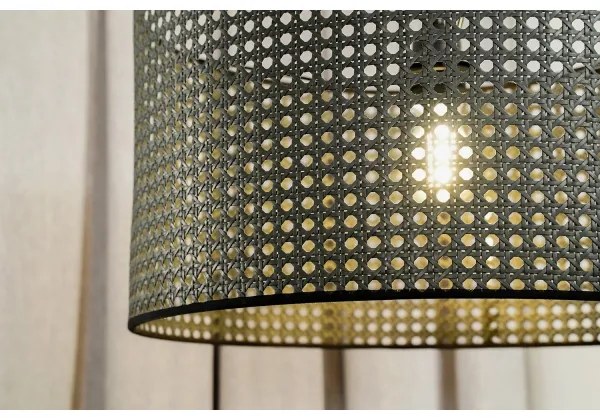 Duolla - Csillár zsinóron ROLLER RATTAN 1xE27/15W/230V átm. 45 cm fekete