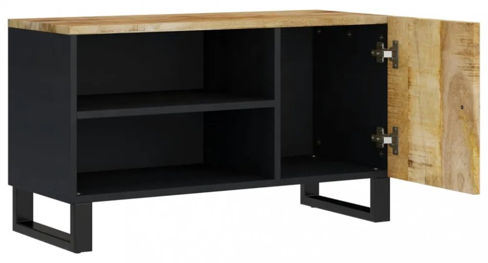 tömör mangó- és szerelt fa TV-szekrény 80 x 33 x 46 cm