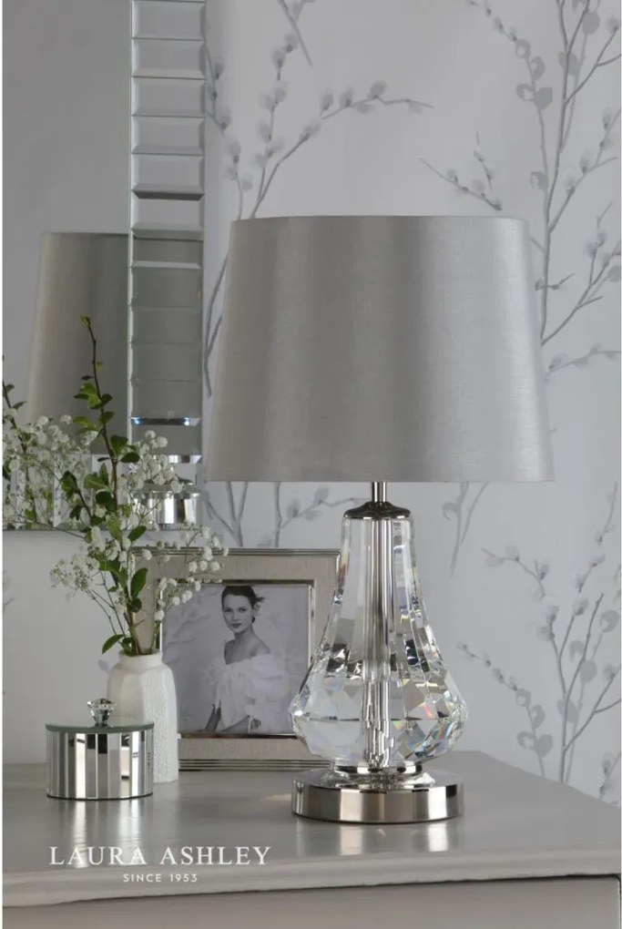 LAURA ASHLEY 3756244-Q HUMBY Kristály Asztali lámpa Fehér, Polírozott nikkel E14 IP20