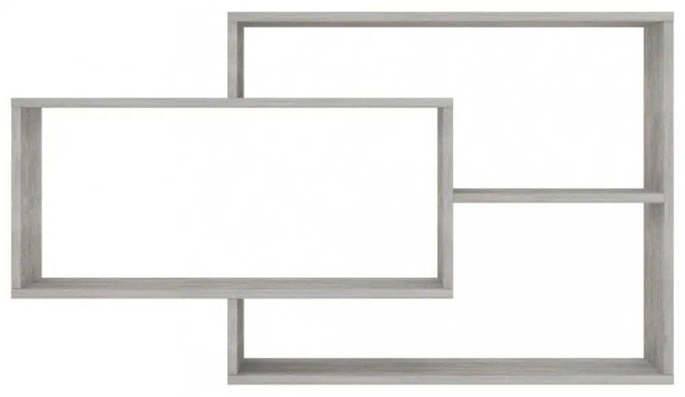 betonszürke szerelt fa fali polc 104 x 20 x 58,5 cm
