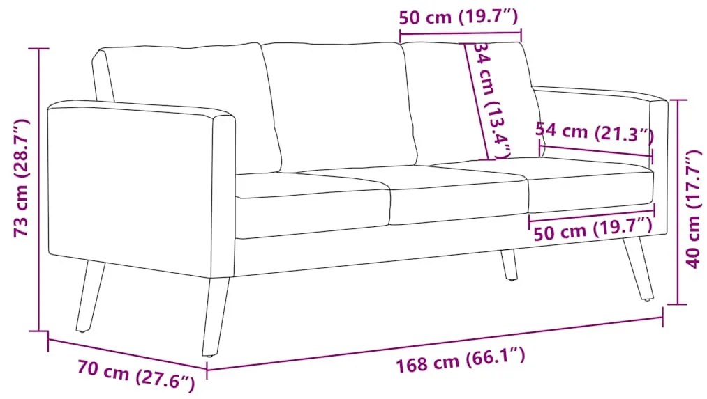 sötétszürke 3 személyes szövet kanapé
