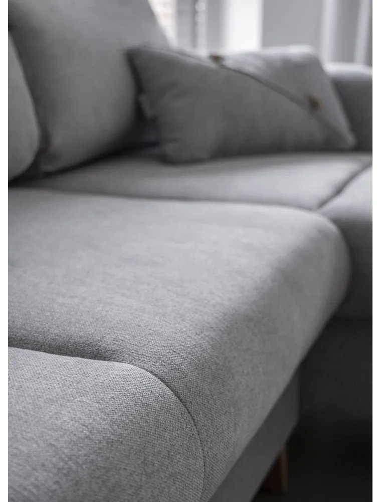 Scandic Lagom világosszürke kinyitható sarokkanapé, jobb oldali - Miuform