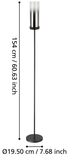 Eglo 44004 - Állólámpa TOOTHILL 1xE27/40W/230V fekete