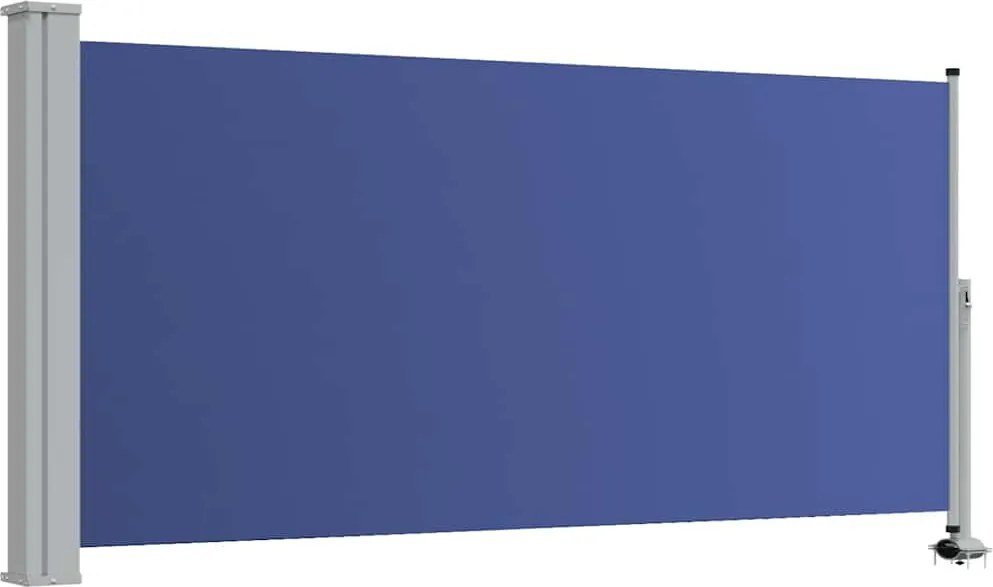 vidaXL kék behúzható oldalsó teraszi napellenző 120 x 300 cm