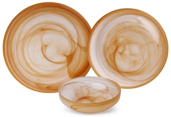 18 részes étkészlet narancssárga/üveg