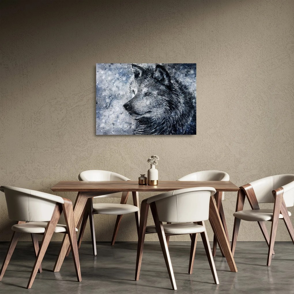 Üveg kép - Farkas rajzfilm (70x50 cm)