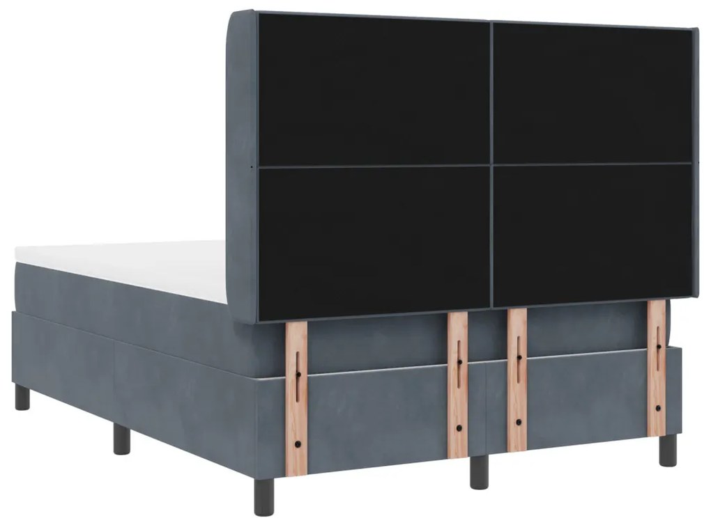 Boxspring Ágy Matrac nélkül Sötét Szürke 140x200 cm Bársonyos