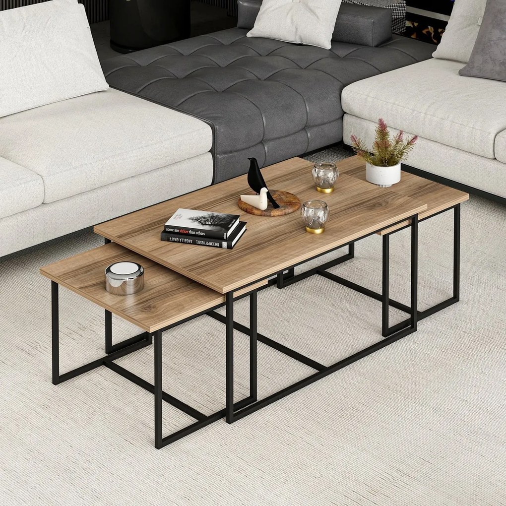 Levada Walnut kisasztal szett, 3 db