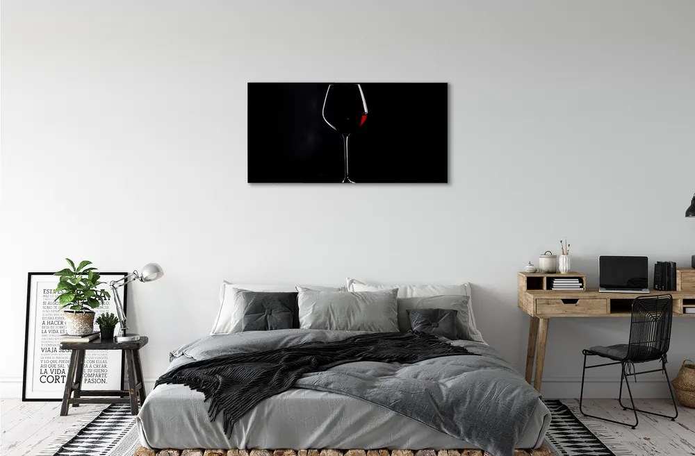 Canvas képek Fekete háttér egy pohár bor 100x50 cm
