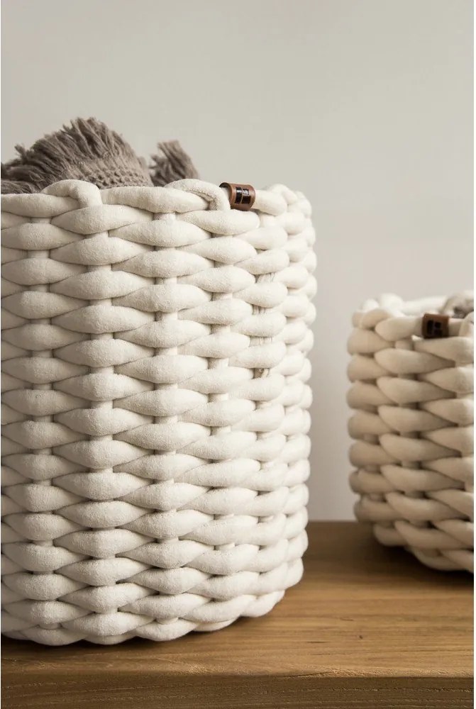 Textil tárolókosár ø 25x25 cm Peach Skin Round M – Bigso