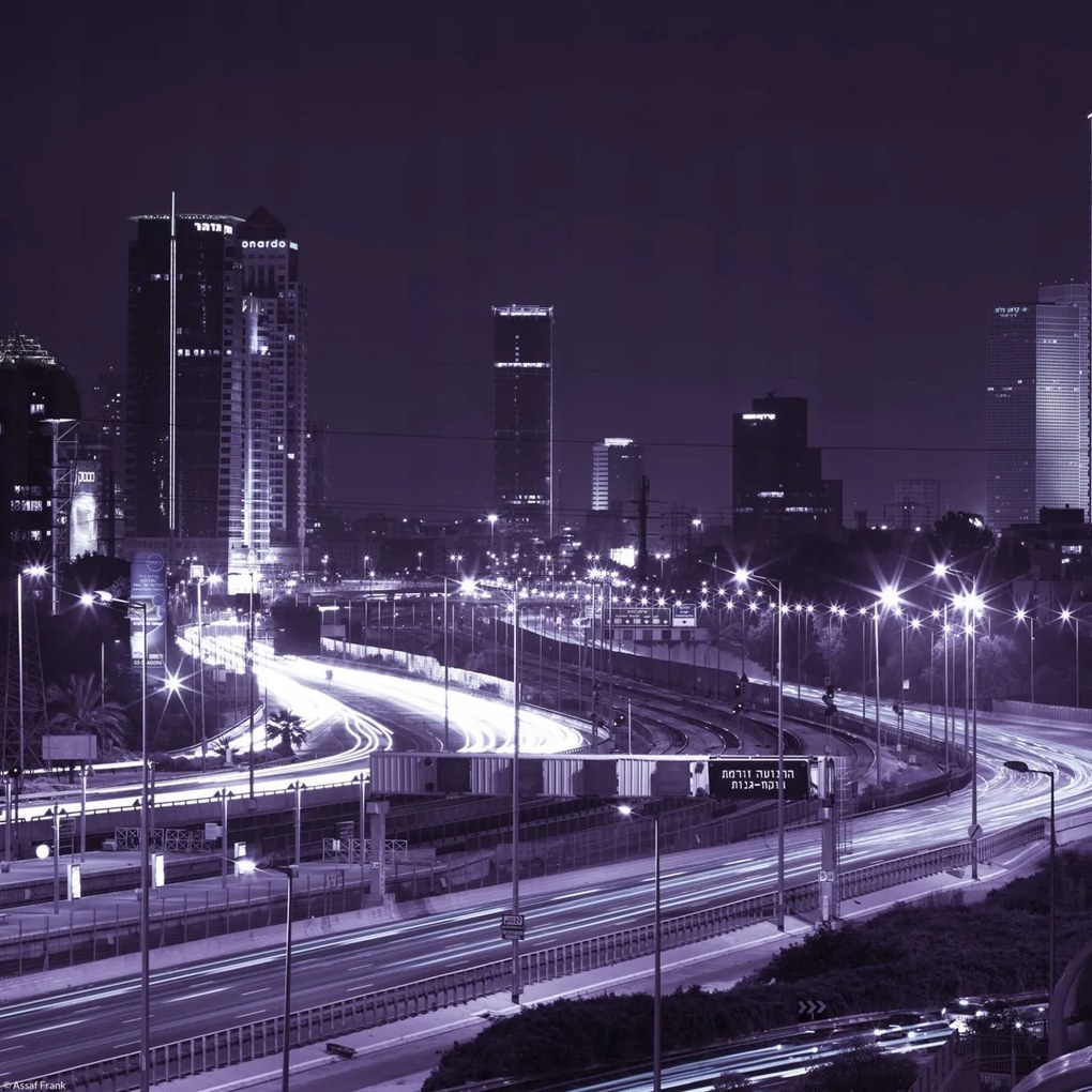 Poszter 30x30cm Tel-Aviv éjszaka, Assaf Frank