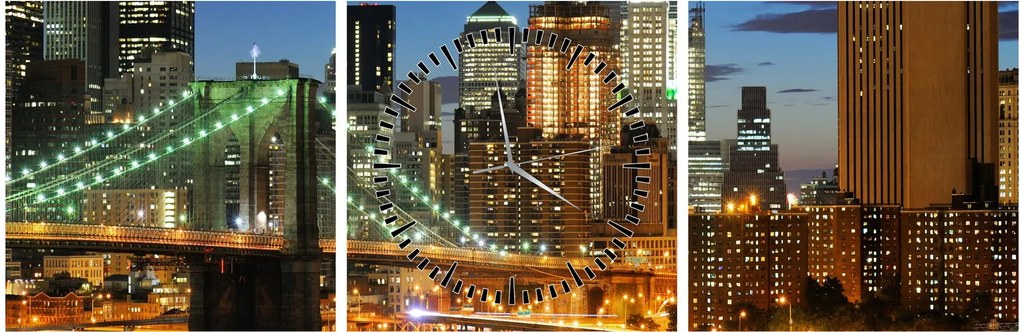 Kép - Híd New Yorkkal (órával) (90x30 cm)
