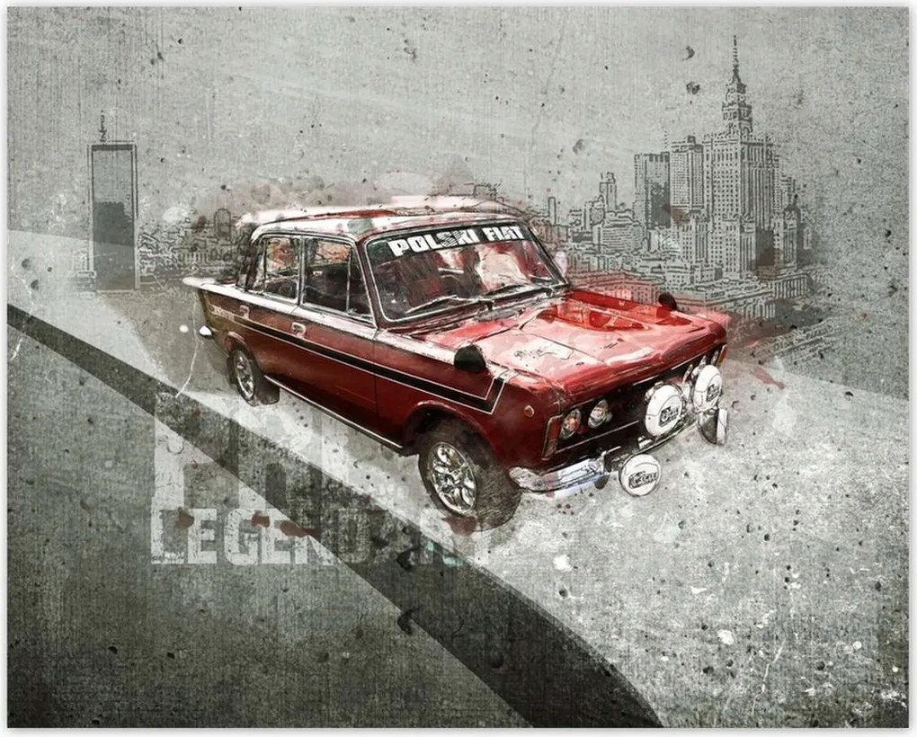Poszterek 50x40 Piros Nagy Fiat 125p