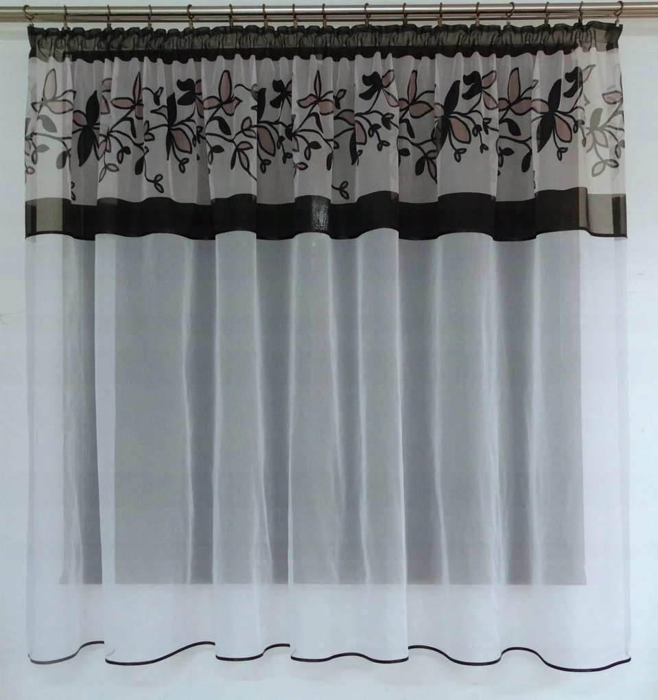 Mg Függöny Fátyol Öv barna bézs 270x170cm wz2 szalaggal