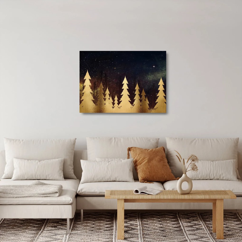 Kép - arany éjszaka (üvegen) (70x50 cm)