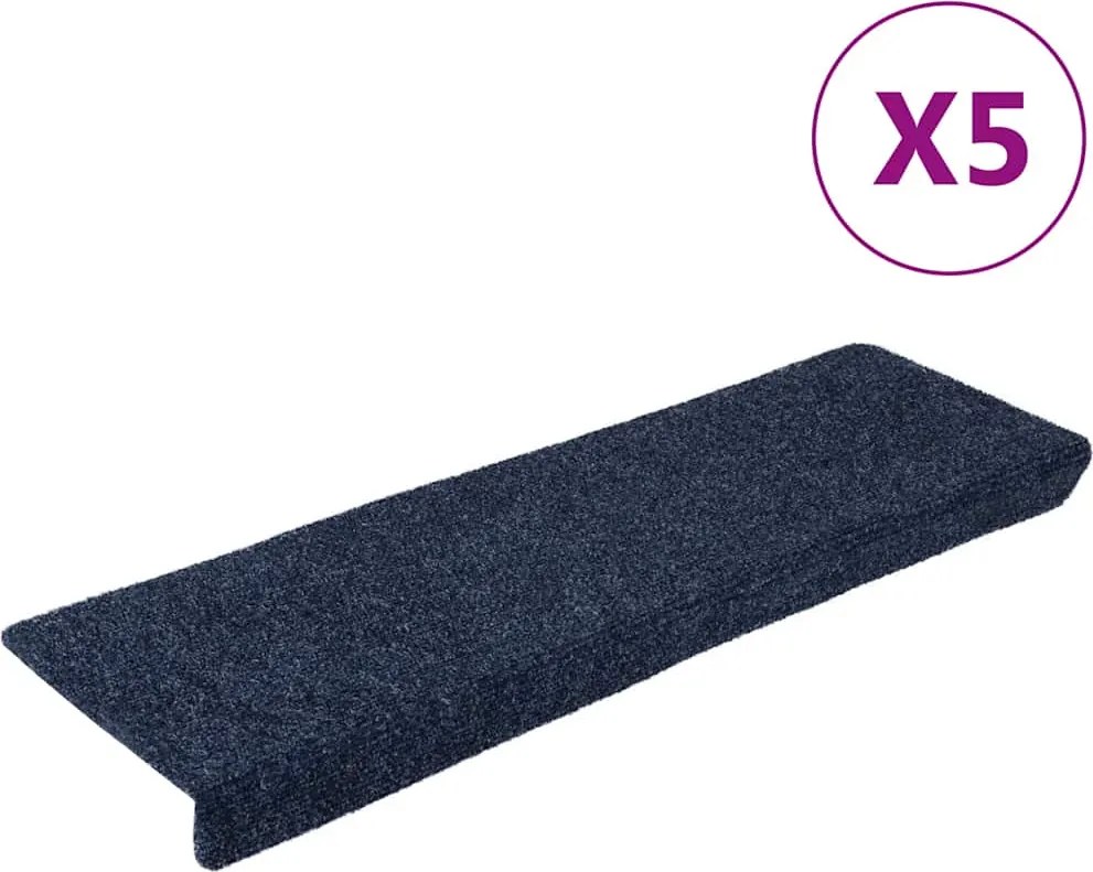 vidaXL 5 db öntapadós lépcsőszőnyeg 65 x 21 x 4 cm antracit téglalap alakú széllel