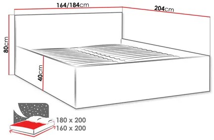 Franciaágy 160 cm Noralan 160 (alpesi fehér) (ágyráccsal). 1104293