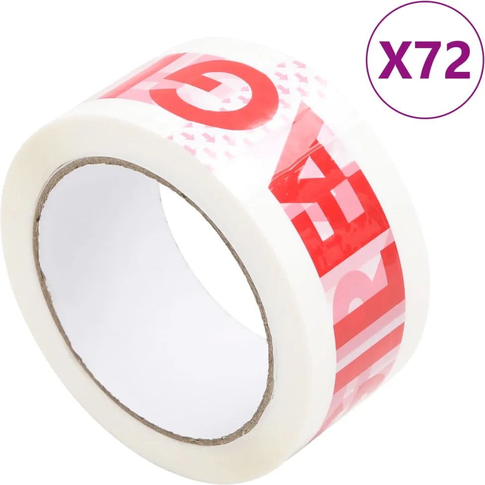 vidaXL 72 db fehér csomagolószalag FRAGILE felirattal 48 mm x 66 m
