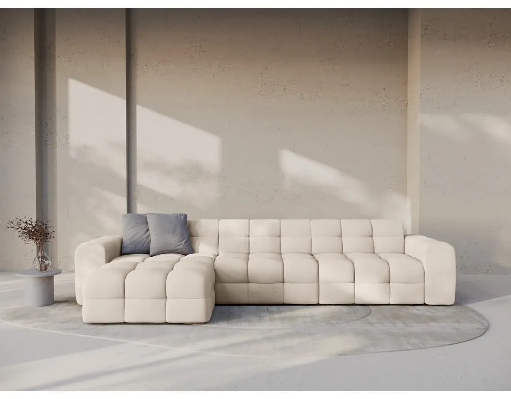 Bézs sarokkanapé (bal oldali-heverő résszel) Kendal – Micadoni