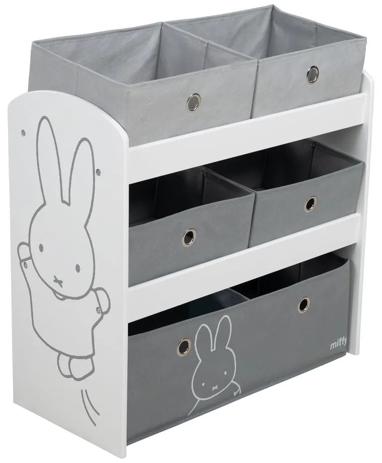 Fehér-szürke játéktároló 63,5x29,5x60 cm Miffy – Roba