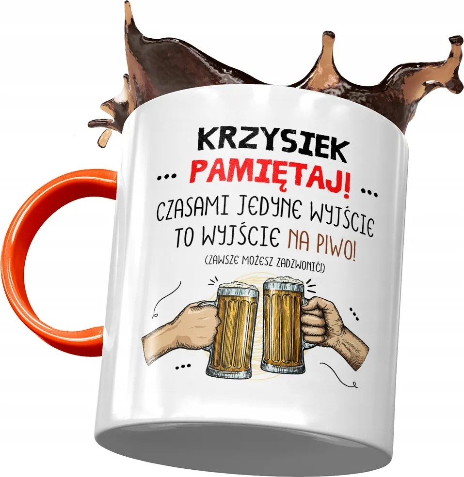 Narancssárga Bögre Kristóf Kollégának Ajándék Nyomtatott Fotóval