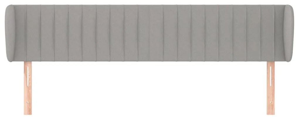 világosszürke szövet fejtámla szárnyakkal 183x23x78/88 cm