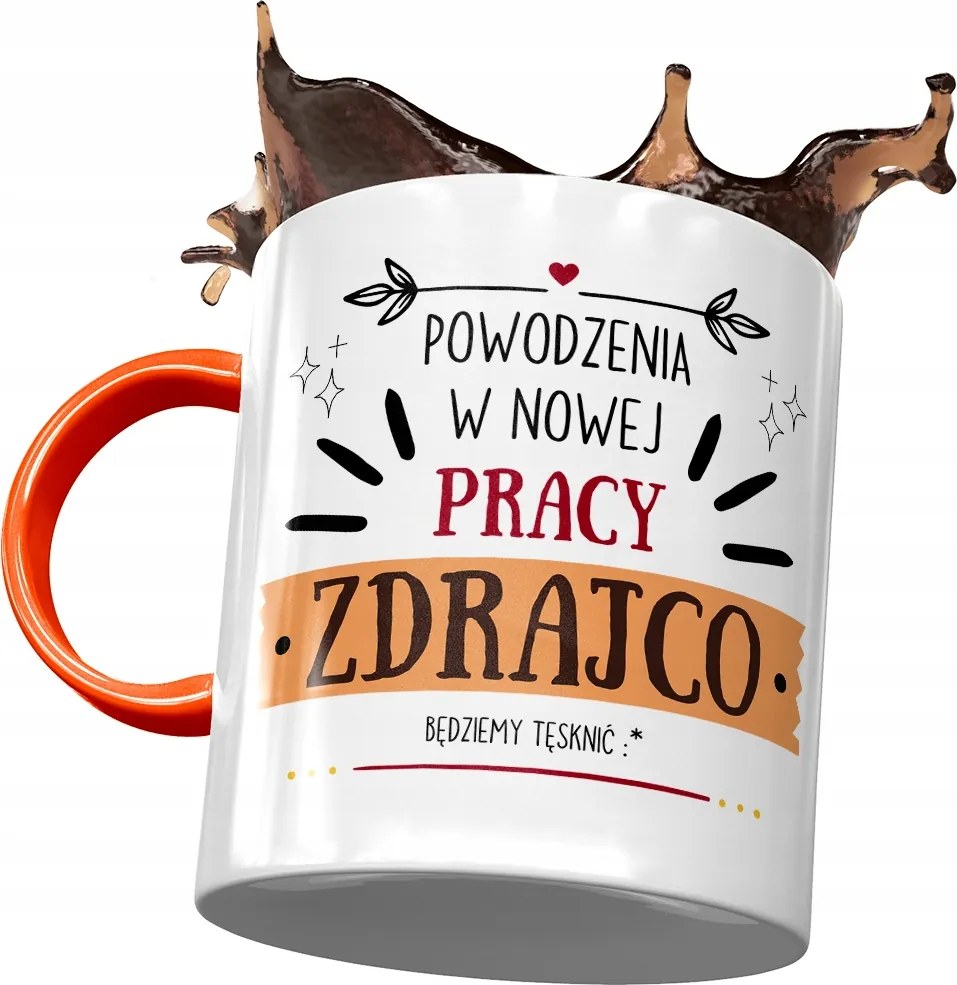 Narancssárga bögre Búcsú a munkából Ajándék Nyomtatott Fotóval