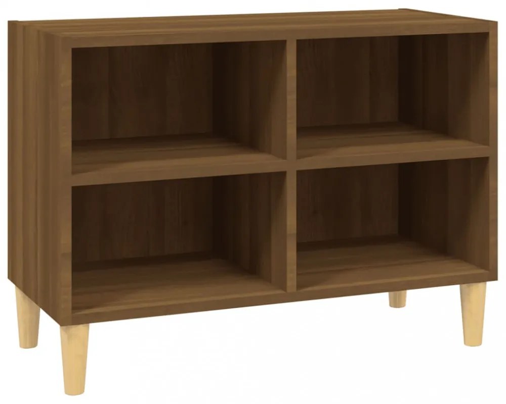 barna tölgy TV-szekrény tömör falábakkal 69,5x30x50 cm