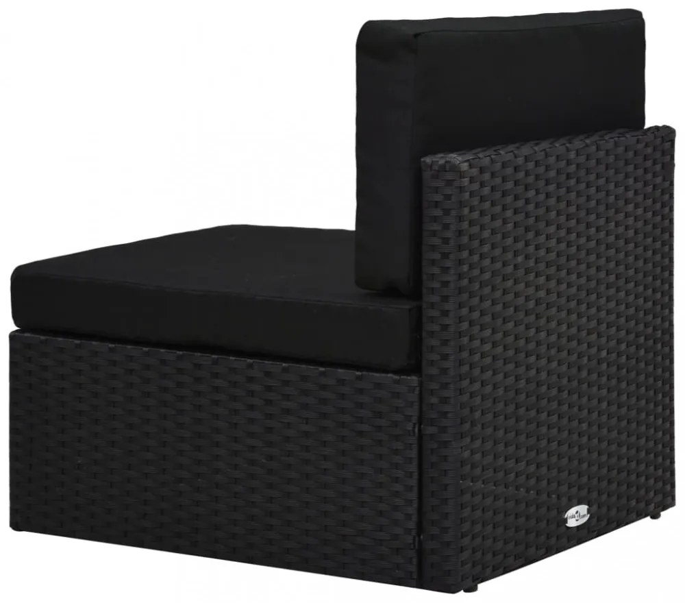 vidaXL 14 részes fekete polyrattan kerti ülőgarnitúra párnákkal