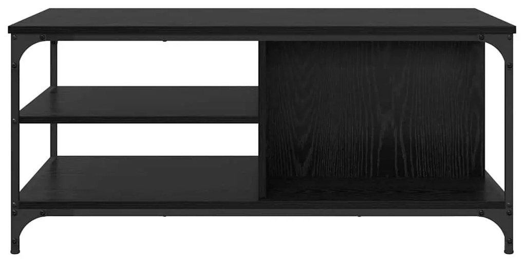 vidaXL Dohányzóasztal Fekete tölgy 100 x 50 x 45 cm Faanyag