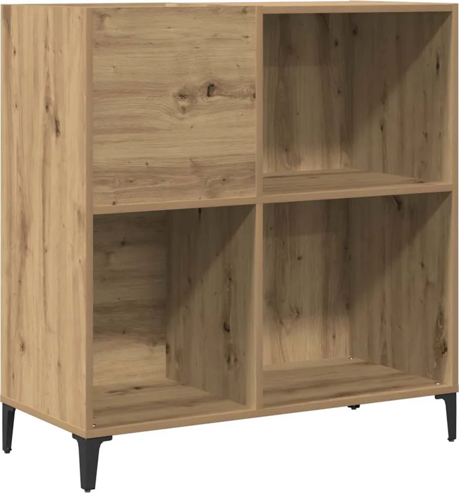 vidaXL kézműves tölgy színű szerelt fa hanglemezszekrény 84,5x38x89 cm