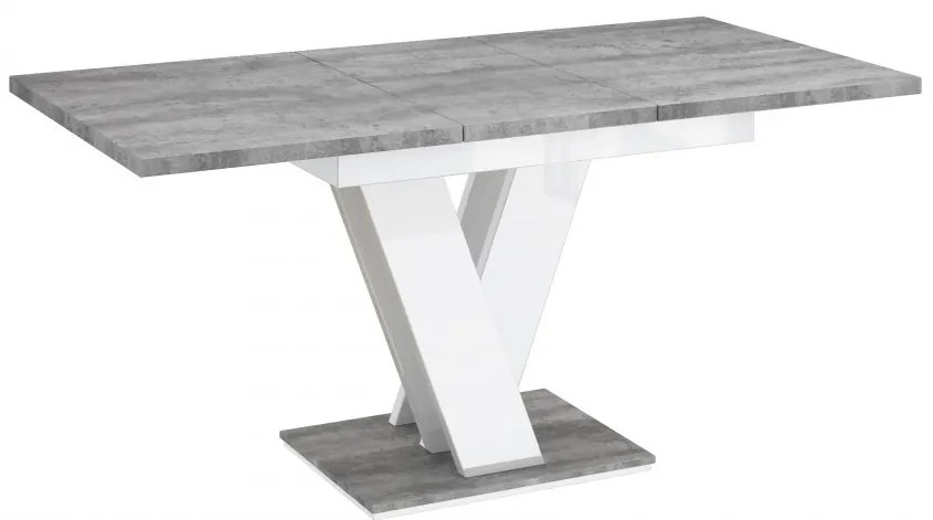 Masiv bővíthető étkezőasztal 4-6 személyes fehér/kőmintás