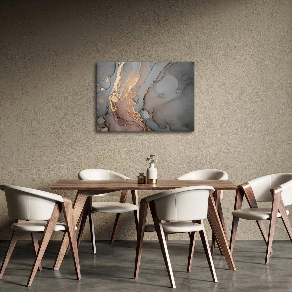Kép - Szürke-arany márvány (70x50 cm)