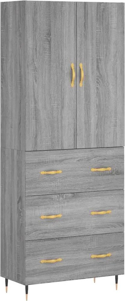 vidaXL szürke sonoma szerelt fa magasszekrény 69,5 x 34 x 180 cm