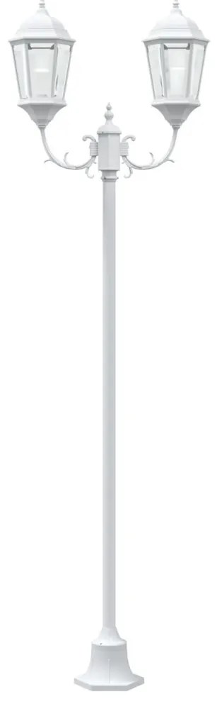 Kerti Lámpaoszlop 2-Lámpás E27 Fehér 220 cm Alumínium