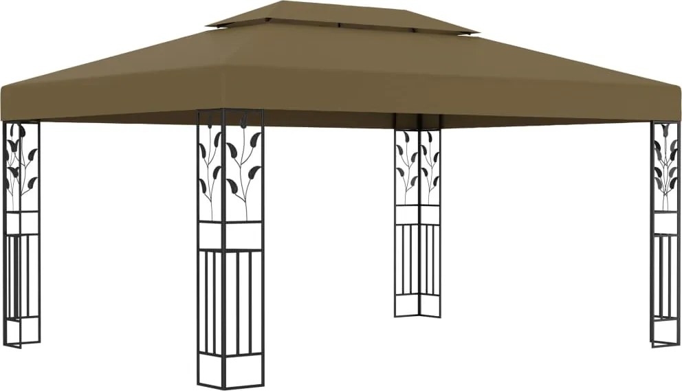 vidaXL tópszínű dupla tetős pavilon 3 x 4 m 180 g/m²