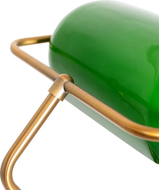 Okos Banker állólámpa bronzszínű, zöld üveggel, WiFi A60-nal