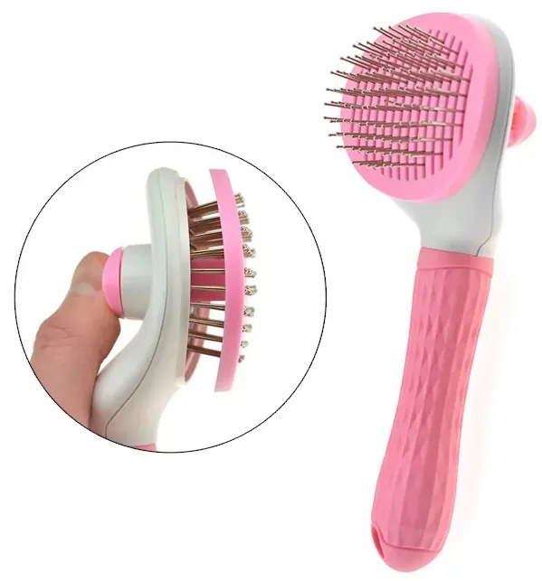 Innovatív kefe a szőr kifésülésére - PETBRUSHY - rózsaszín