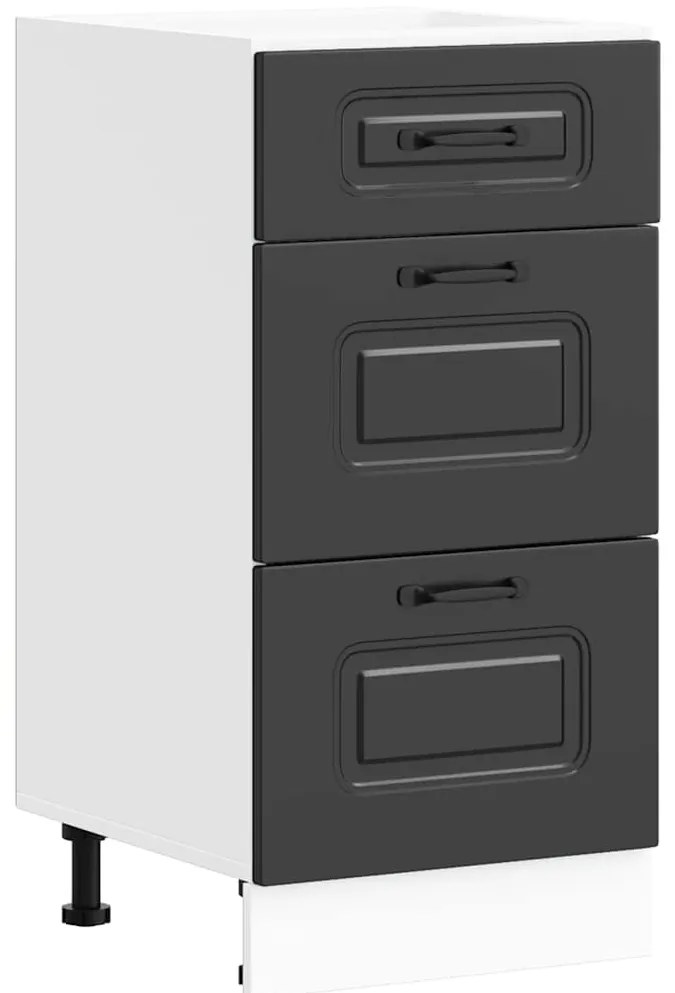 fekete, műfa konyhaszekrény „Kalmar”