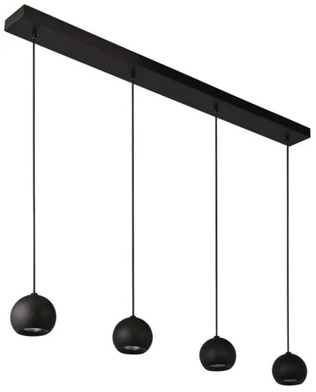 Searchlight 1014-4BK - Csillár zsinóron EINDHOVEN 4xGU10/50W/230V fekete