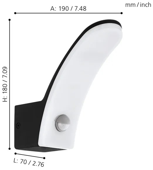 Eglo 98149 - LED Kültéri lámpa érzékelővel FIUMICINO LED/11W/230V IP44