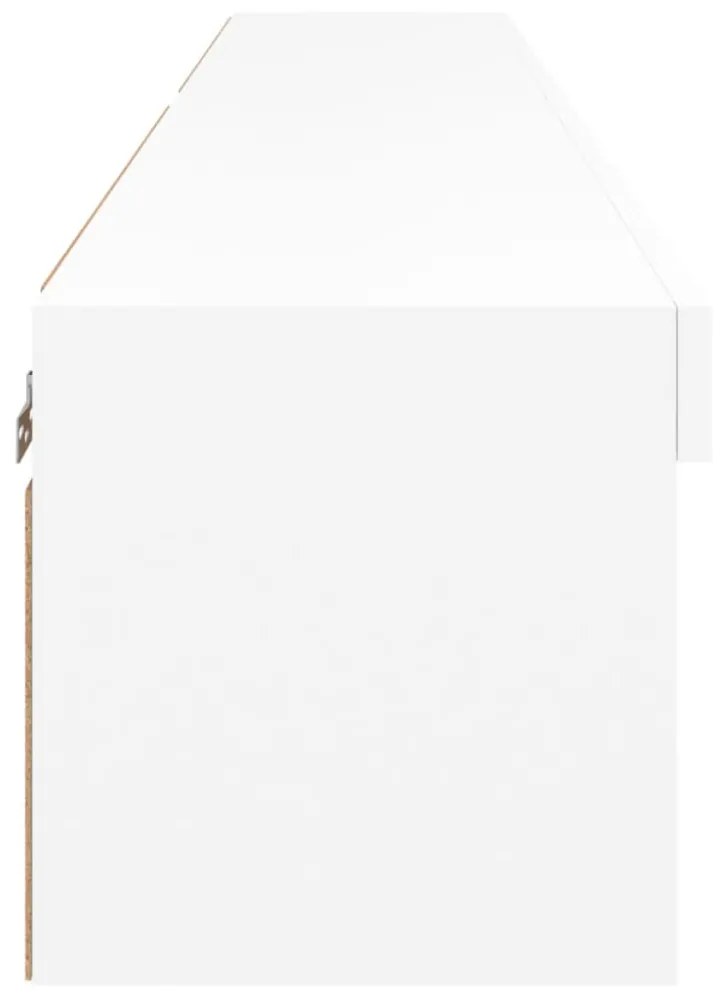 2 db fehér TV-szekrény LED-világítással 80x30x30 cm