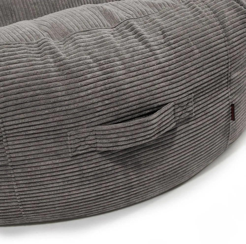 Sötétbarna kordbársony babzsákfotel Roll 135 – SLOWDOWN