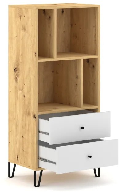 BILBAO BL07 2S Dulap cu polițe de culoare stejar artisanal/alb mat