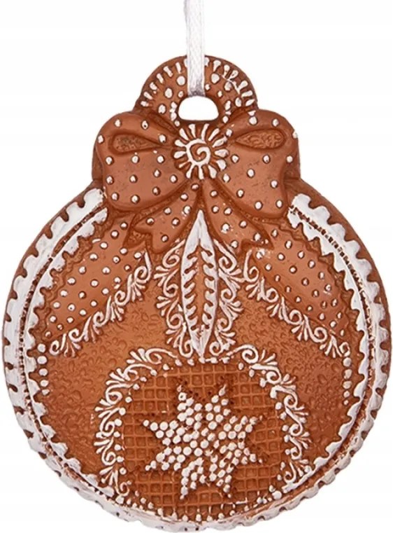 Barna mézeskalács karácsonyi dekoráció Met Glazuur II 8x2x10 cm