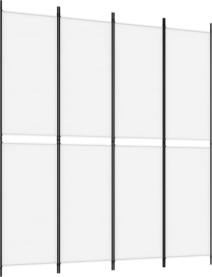 vidaXL 4 paneles fehér szövet térelválasztó 200x220 cm
