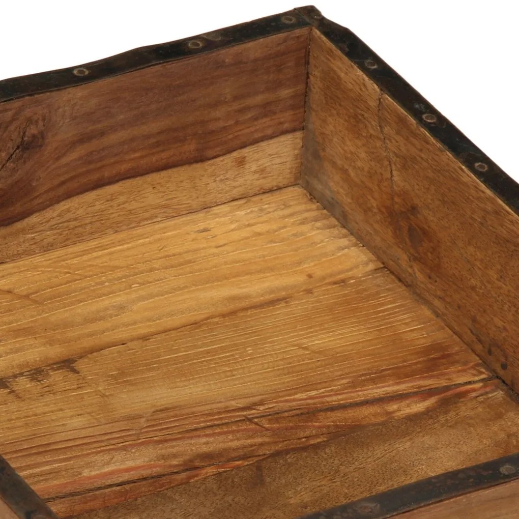 Tálca 31x29x10 cm Tömör Fa Újrahasznosított