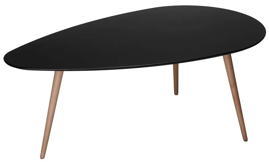 Fly fekete dohányzóasztal bükkfa lábakkal, 116 x 66 cm - Furnhouse