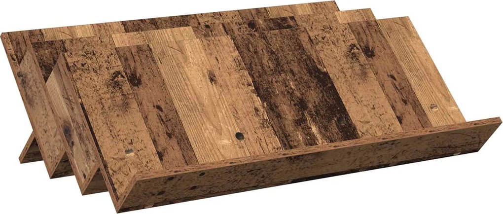 vidaXL Magazin állvány polcokkal Öreg fa 90 x 53 x 28,5 cm Faanyag
