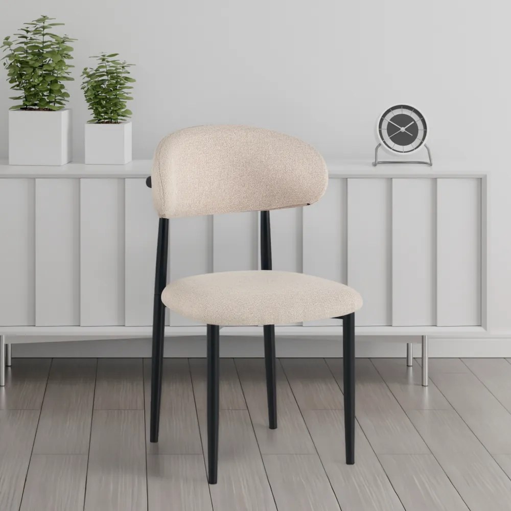 Étkezőszék, bézs szövet/fekete, ZAJDA TYP 1